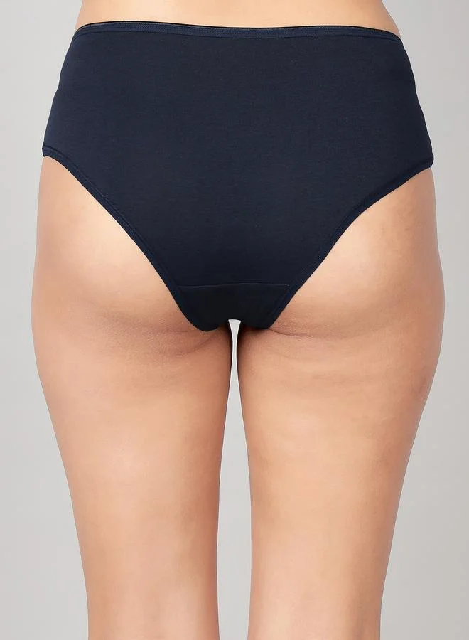 Clovia Multi Pack of 3-Mid Waist Hipster Panties with Lace Wings - Cotton for Women | Best Price UAE